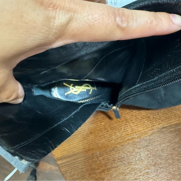 YSL YVES SAINT LAURENT MADGE ANKLE BOOTIE. Side Zip with corset detail 37.5 EUC - Picture 7 of 14